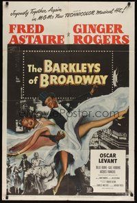 6p101 BARKLEYS OF BROADWAY 1sh '49 artwork of Fred Astaire & Ginger Rogers dancing in New York!