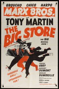 6p132 BIG STORE 1sh R62 great art of the three Marx Brothers, Groucho, Harpo & Chico!