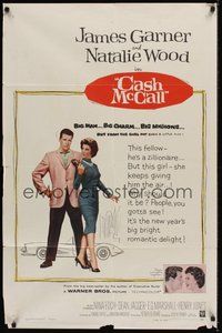 6p204 CASH MCCALL 1sh '60 James Garner, Natalie Wood, big bright romantic delight!