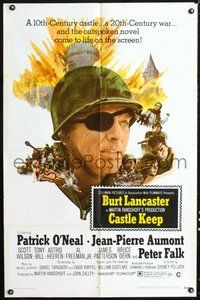 6p205 CASTLE KEEP 1sh '69 Burt Lancaster with eyepatch in World War II!