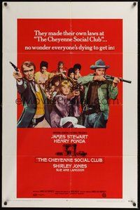 6p220 CHEYENNE SOCIAL CLUB 1sh '70 Jimmy Stewart & Henry Fonda & ladies of the night!