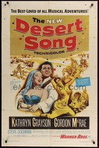 6p286 DESERT SONG 1sh '53 artwork of Gordon McRae holding sexy Kathryn Grayson!