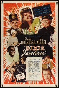 6p295 DIXIE JAMBOREE 1sh '44 pretty Frances Langford, boat captain Guy Kibbee, Louise Beavers!