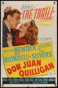 6p297 DON JUAN QUILLIGAN 1sh '45 William Bendix has a new love technique for Joan Blondell!