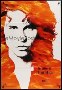 6p301 DOORS teaser DS 1sh '90 cool image of Val Kilmer as Jim Morrison, directed by Oliver Stone!