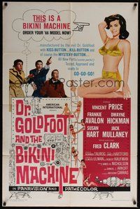 6p302 DR. GOLDFOOT & THE BIKINI MACHINE 1sh '65 Vincent Price, sexy babes with kiss & kill buttons