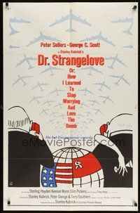6p303 DR. STRANGELOVE 1sh '64 Stanley Kubrick classic, Sellers, Tomi Ungerer art!