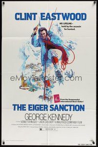6p316 EIGER SANCTION 1sh '75 Clint Eastwood's lifeline was held by the assassin he hunted!