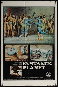 6p340 FANTASTIC PLANET 1sh '73 La Planete Sauvage, wild sci-fi cartoon art, Cannes winner!