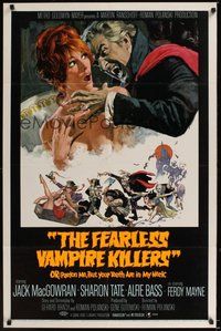 6p345 FEARLESS VAMPIRE KILLERS style B 1sh 1967 great Frank Frazetta art, plus Tate attacked!