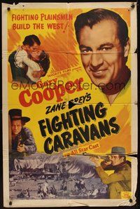 6p348 FIGHTING CARAVANS 1sh R50 Zane Grey western novel, Gary Cooper, Lily Damita!