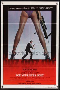 6p361 FOR YOUR EYES ONLY advance 1sh '81 no one comes close to Roger Moore as James Bond 007!