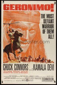 6p383 GERONIMO 1sh '62 most defiant Native American Indian warrior Chuck Connors!
