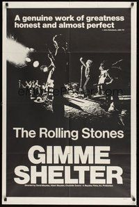 6p387 GIMME SHELTER 1sh '71 Rolling Stones, out of control rock & roll concert!