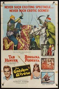 6p396 GOLDEN ARROW 1sh '63 Tab Hunter, sexy Rossana Podesta, exciting spectacle!