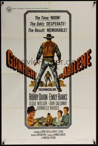 6p415 GUNFIGHT IN ABILENE 1sh '67 art of cowboy Bobby Darin in a showdown!