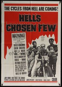 6p441 HELL'S CHOSEN FEW 1sh '68 motorcycles from Hell are coming, real biker gangs!