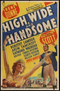 6p452 HIGH, WIDE & HANDSOME style B 1sh '37 Irene Dunne, Randolph Scott, Rouben Mamoulian musical!
