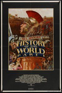6p453 HISTORY OF THE WORLD PART I 1sh '81 artwork of Roman soldier Mel Brooks by John Alvin!