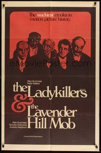 6p531 LAVENDER HILL MOB/LADYKILLERS 1sh '70s Alec Guinness, the wackiest crooks in history!