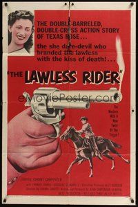 6p532 LAWLESS RIDER 1sh '54 Rose Bascom, double-barreled, double-cross action story!