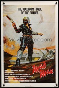 6p565 MAD MAX 1sh R83 art of wasteland cop Mel Gibson, George Miller Australian sci-fi classic!