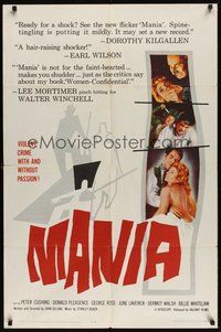 6p577 MANIA 1sh '61 Peter Cushing commits a violent crime with and without passion!