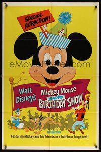 6p588 MICKEY MOUSE HAPPY BIRTHDAY SHOW 1sh '68 Disney, great artwork of Donald Duck, Goofy, Pluto!