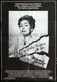 6p594 MOMMIE DEAREST 1sh '81 great portrait of Faye Dunaway as legendary actress Joan Crawford!