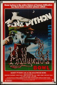6p600 MONTY PYTHON LIVE AT THE HOLLYWOOD BOWL 1sh '82 great wacky meat grinder image!