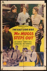 6p608 MR MUGGS STEPS OUT 1sh '43 East Side Kids, Leo Gorcey, Huntz Hall, Joan Marsh!