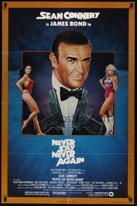 6p630 NEVER SAY NEVER AGAIN 1sh '83 art of Sean Connery as James Bond 007 by Rudy Obrero!