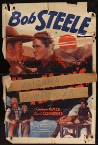 6p645 NO MAN'S RANGE 1sh '35 Bob Steele, Roberta Gale & Buck Connors in western action!