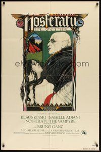 6p650 NOSFERATU THE VAMPYRE 1sh '79 Klaus Kinski, Werner Herzog, classic Palladini vampire art!