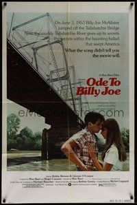 6p655 ODE TO BILLY JOE 1sh '76 Robby Benson & Glynnis O'Connor, movie based on Bobbie Gentry song!