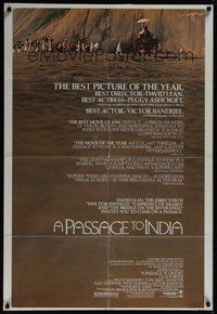 6p672 PASSAGE TO INDIA 1sh '84 David Lean, Alec Guinness, cool desert caravan image!