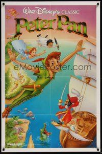 6p676 PETER PAN 1sh R89 Walt Disney animated cartoon fantasy classic, flying artwork!