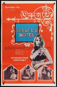 6p716 RAQUEL'S MOTEL 1sh '70 adult film, Uschi Digard, Maria Arnold & Mycle Brandy