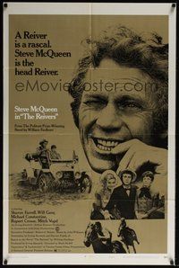 6p724 REIVERS style B 1sh '70 close up of rascally Steve McQueen, from William Faulkner's novel!