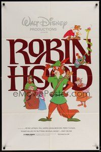 6p740 ROBIN HOOD 1sh R82 Walt Disney's cartoon version, great different art!