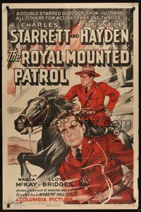 6p753 ROYAL MOUNTED PATROL 1sh '41 Charles Starrett & Russell Hayden are two great thrill stars!