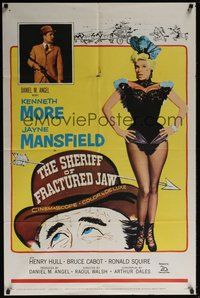 6p782 SHERIFF OF FRACTURED JAW 1sh '59 sexy burlesque Jayne Mansfield, sheriff Kenneth More!