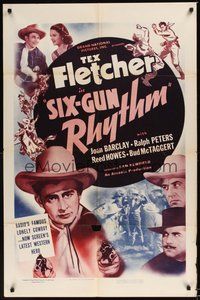 6p793 SIX-GUN RHYTHM 1sh '39 Tex Fletcher, Joan Barclay, Sam Newfield western!