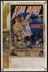 6p829 STAR WARS NSS style D 1sh 1978 George Lucas classic sci-fi epic, different art by Struzan!