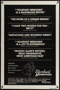 6p830 STARDUST MEMORIES reviews 1sh '80 directed by Woody Allen, cool star constellation art!
