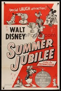 6p846 SUMMER JUBILEE style A 1sh '53 artwork of Micky Mouse, Donald Duck, Goofy, Pluto!