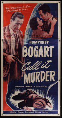 6r045 MIDNIGHT 3sh R47 Humphrey Bogart with gun, Call it Murder!