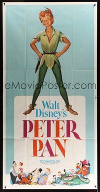 6r049 PETER PAN 3sh R69 Walt Disney animated cartoon fantasy classic, great full-length art!