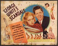 6r079 GEORGE WHITE'S SCANDALS black title 1/2sh '34 Rudy Vallee, Jimmy Durante, Alice Faye