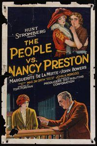 6r196 PEOPLE VS. NANCY PRESTON style B 1sh '25 Marguerite De La Motte, John Bowers & Frankie Darro!